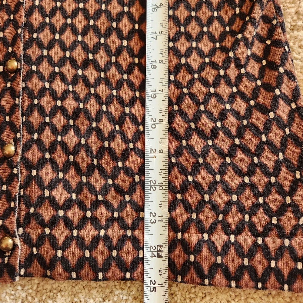 NWT Charter Club Cardigan Size Medium Petite Colors Brown Black & Tan - Picture 4 of 7